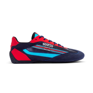 Sparco S-Drive Martini Racing Shoe – Side profile showcasing red, blue, and black design